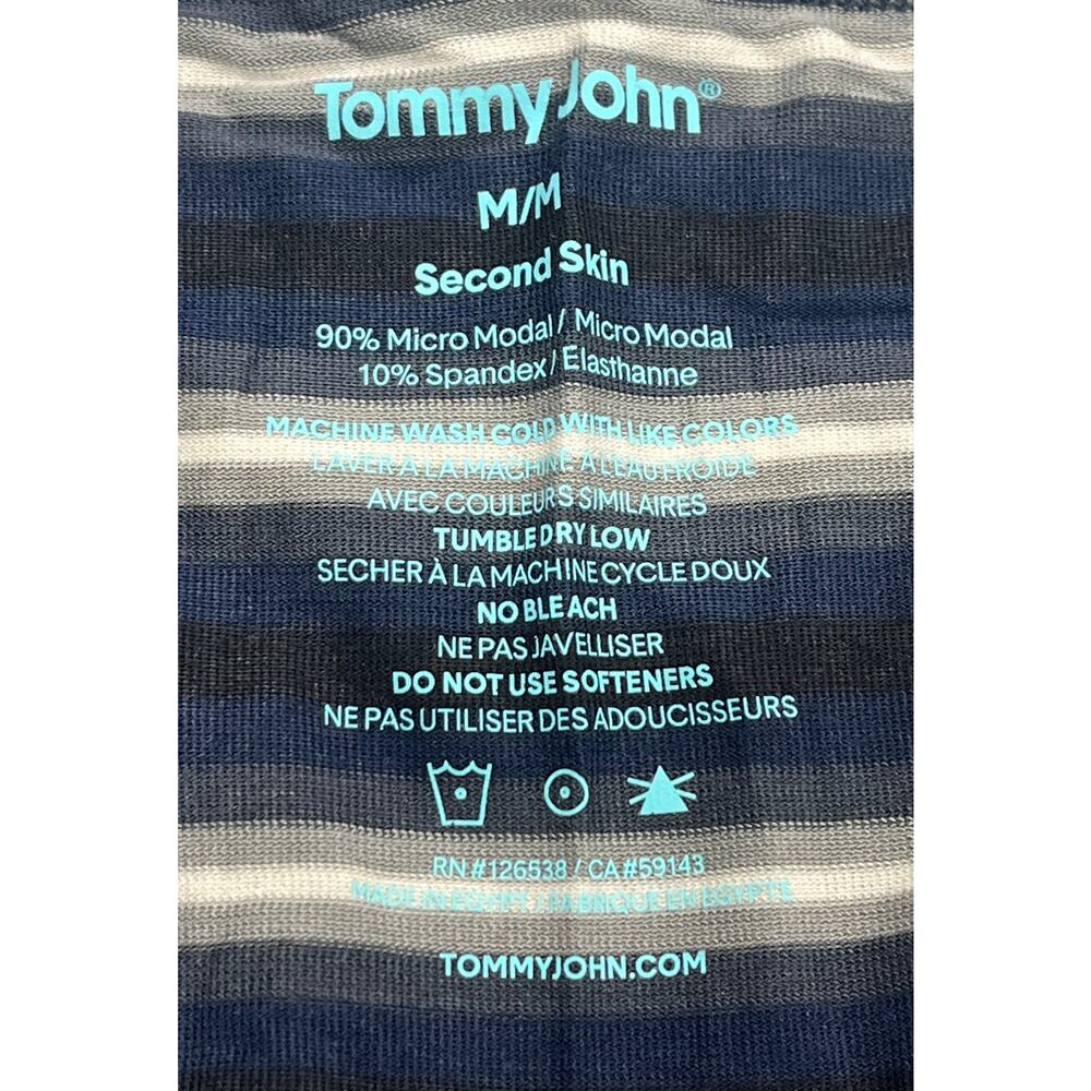 7-38 TOMMY JOHN Men's Boxer Briefs Second Skin Stiped Blue Medium - Picture 3 of 3
